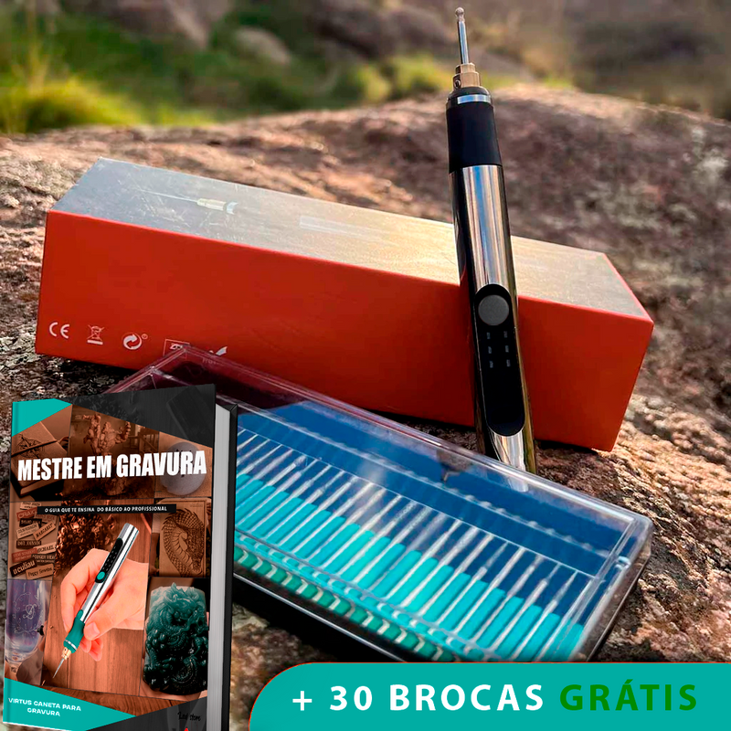 "Virtus" Caneta para Gravura + 30 BITS (Brocas) GRÁTIS